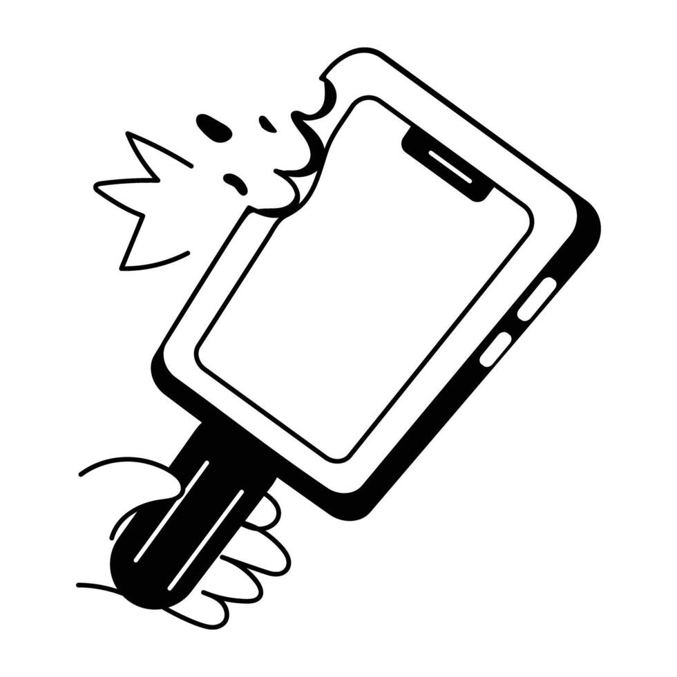 Trendy Damage Mobile vector