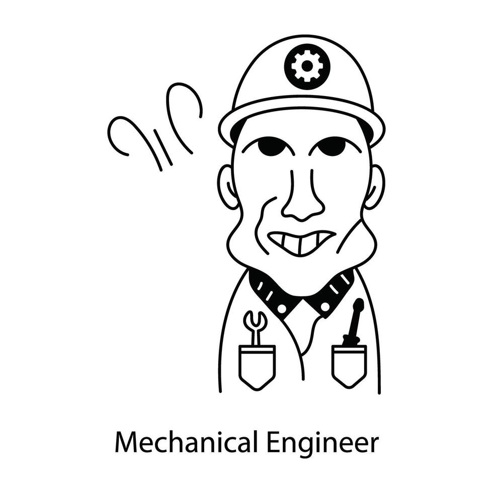 Trendy Mechanical Engineer vector