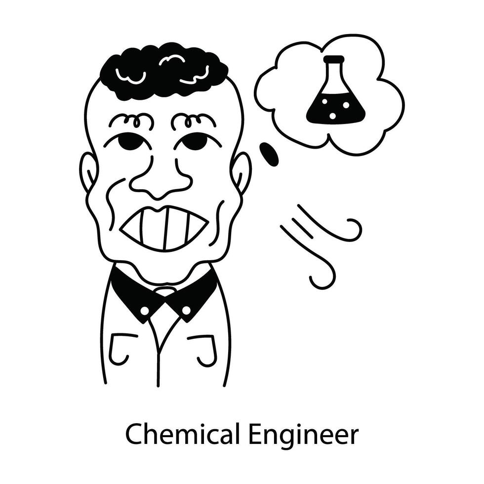 Trendy Chemical Engineer vector