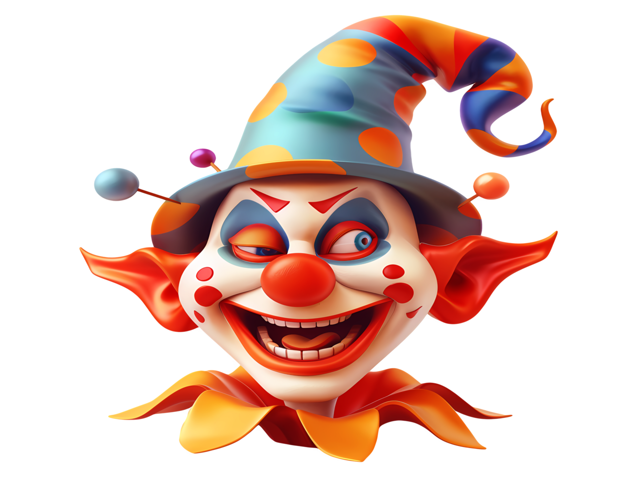 Clown mit ein Ballon transparent Hintergrund png