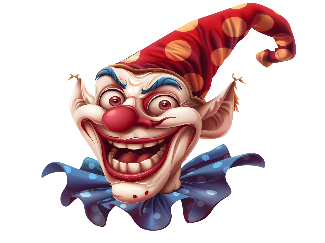 portret van een gelukkig glimlachen clown transparant achtergrond png