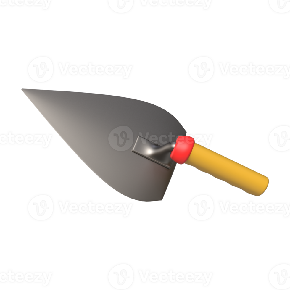 3d realistisch metselwerk troffel gereedschap renderen png