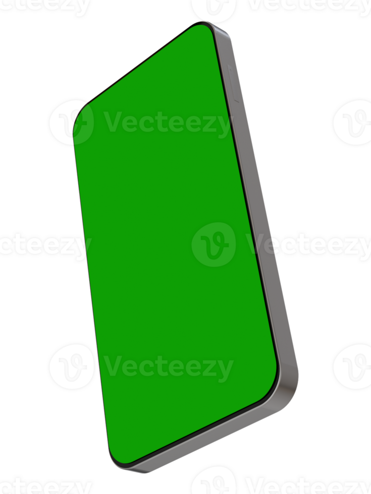3D Realistic Mobile phone with green screen, cellphone for mock design. png