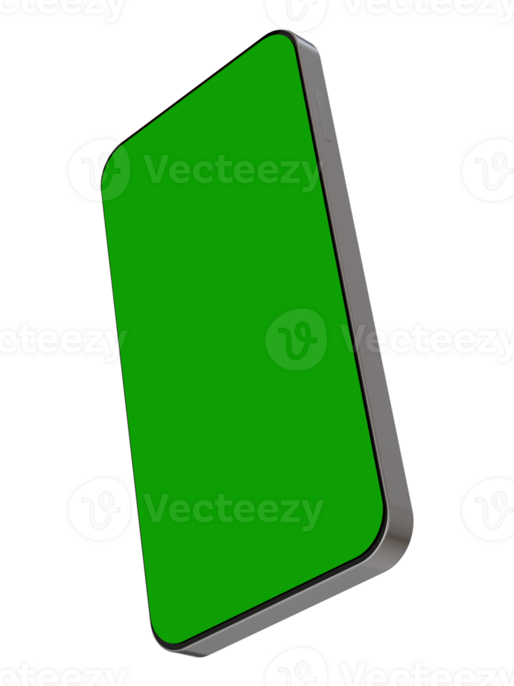 3d realistisk mobil telefon med grön skärm, mobiltelefon för falsk design. png