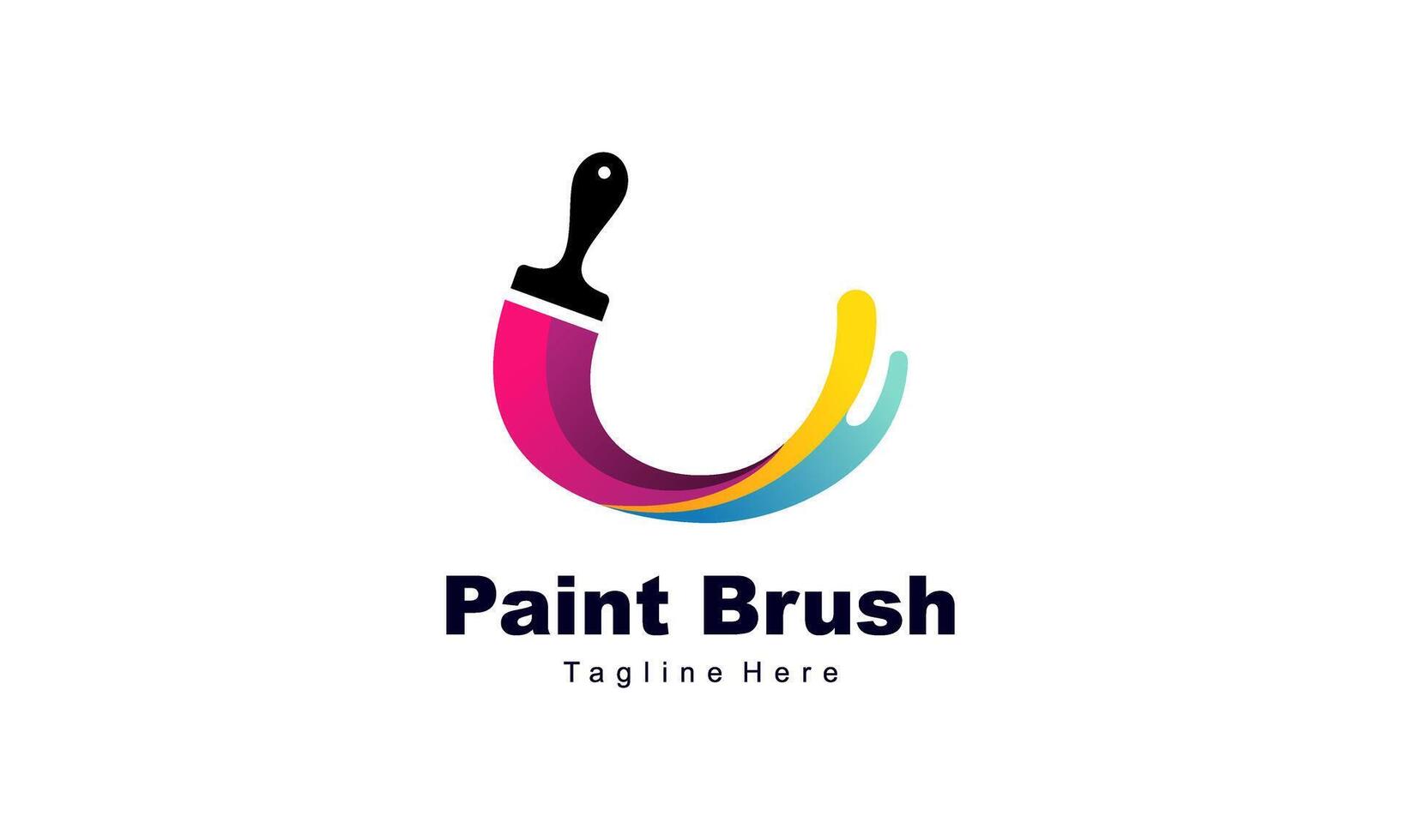 Brush and paint with full color with minimalist design style logo vector