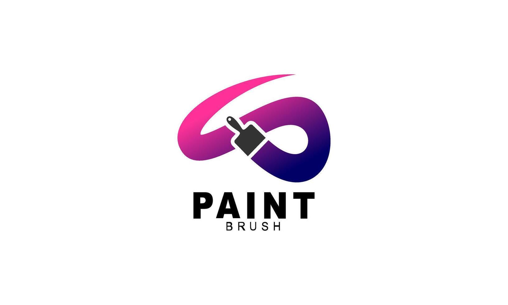 Brush and paint with full color with minimalist design style logo vector