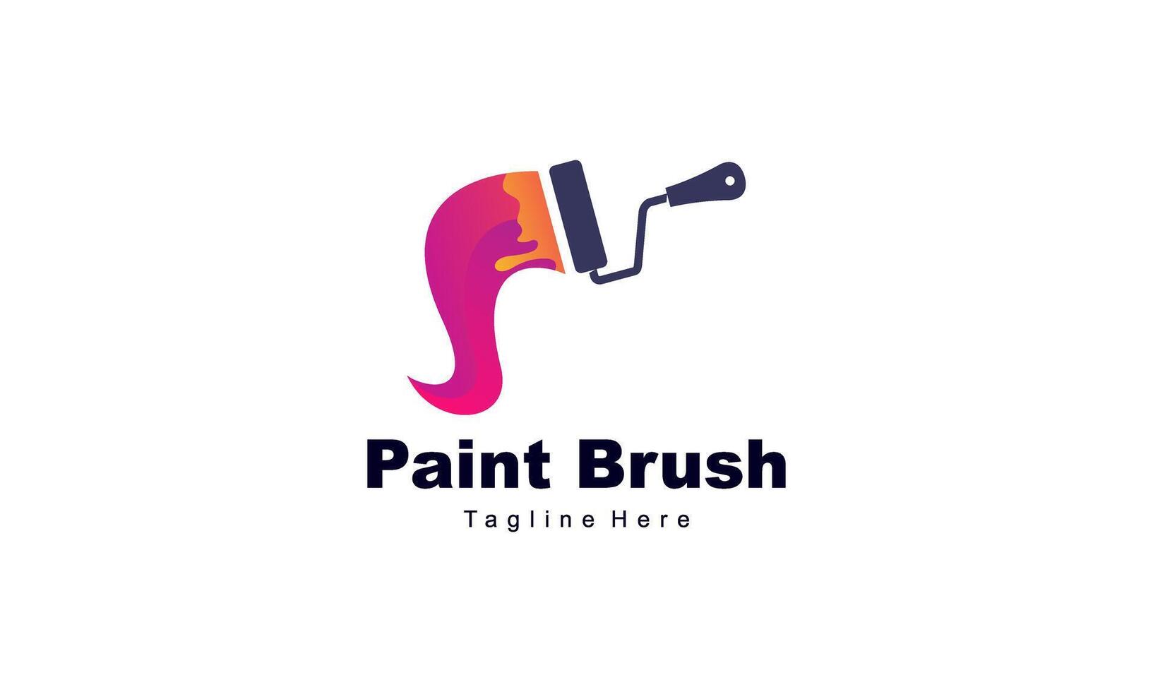 Brush and paint with full color with minimalist design style logo vector