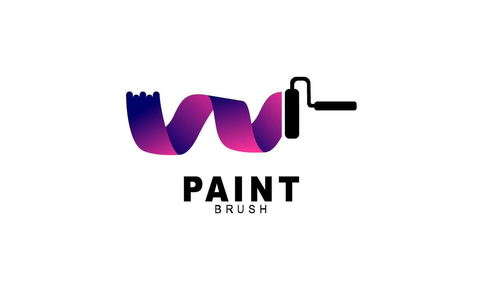 Brush and paint with full color with minimalist design style logo vector