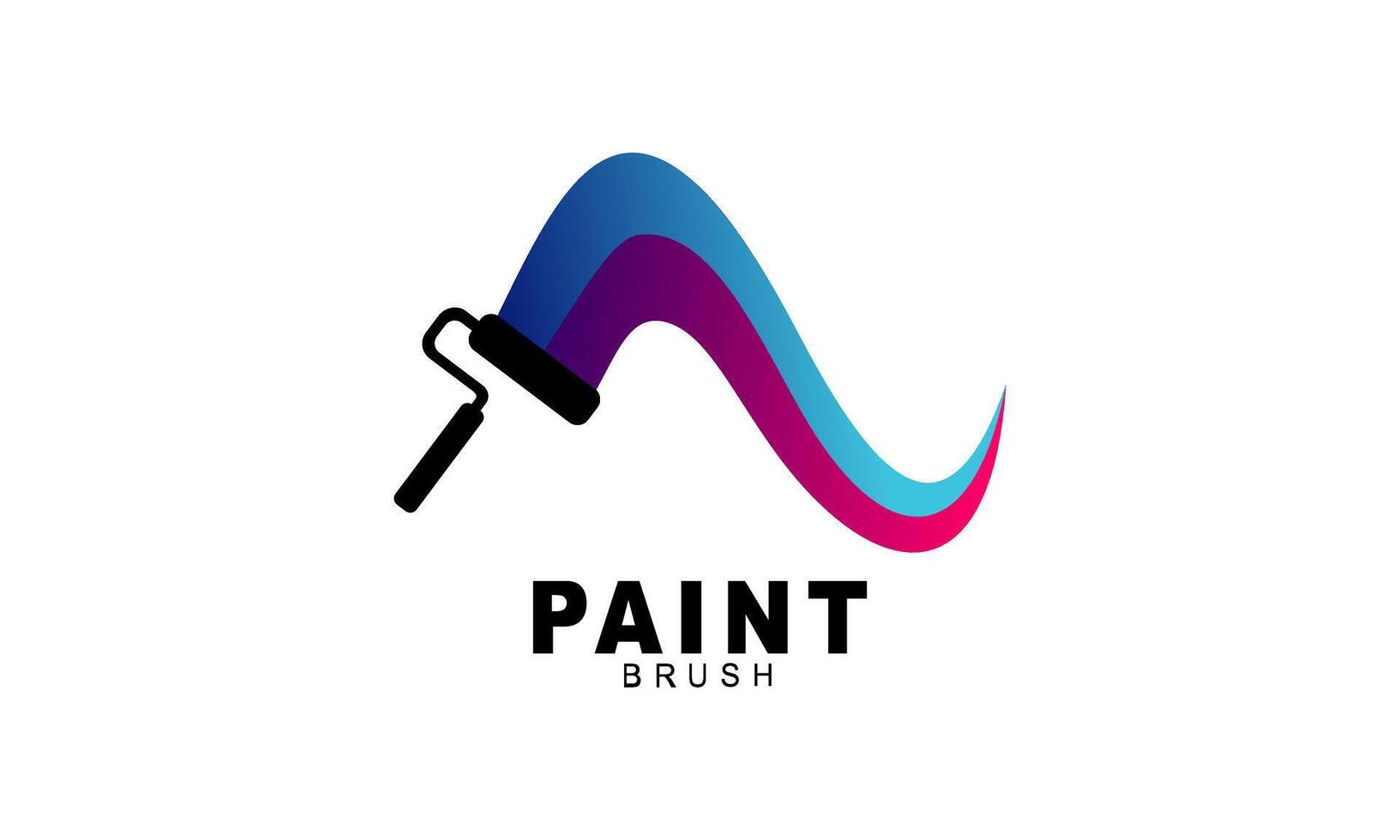 Brush and paint with full color with minimalist design style logo vector
