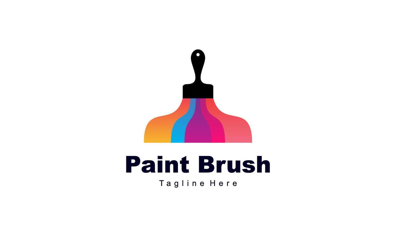 Brush and paint with full color with minimalist design style logo vector