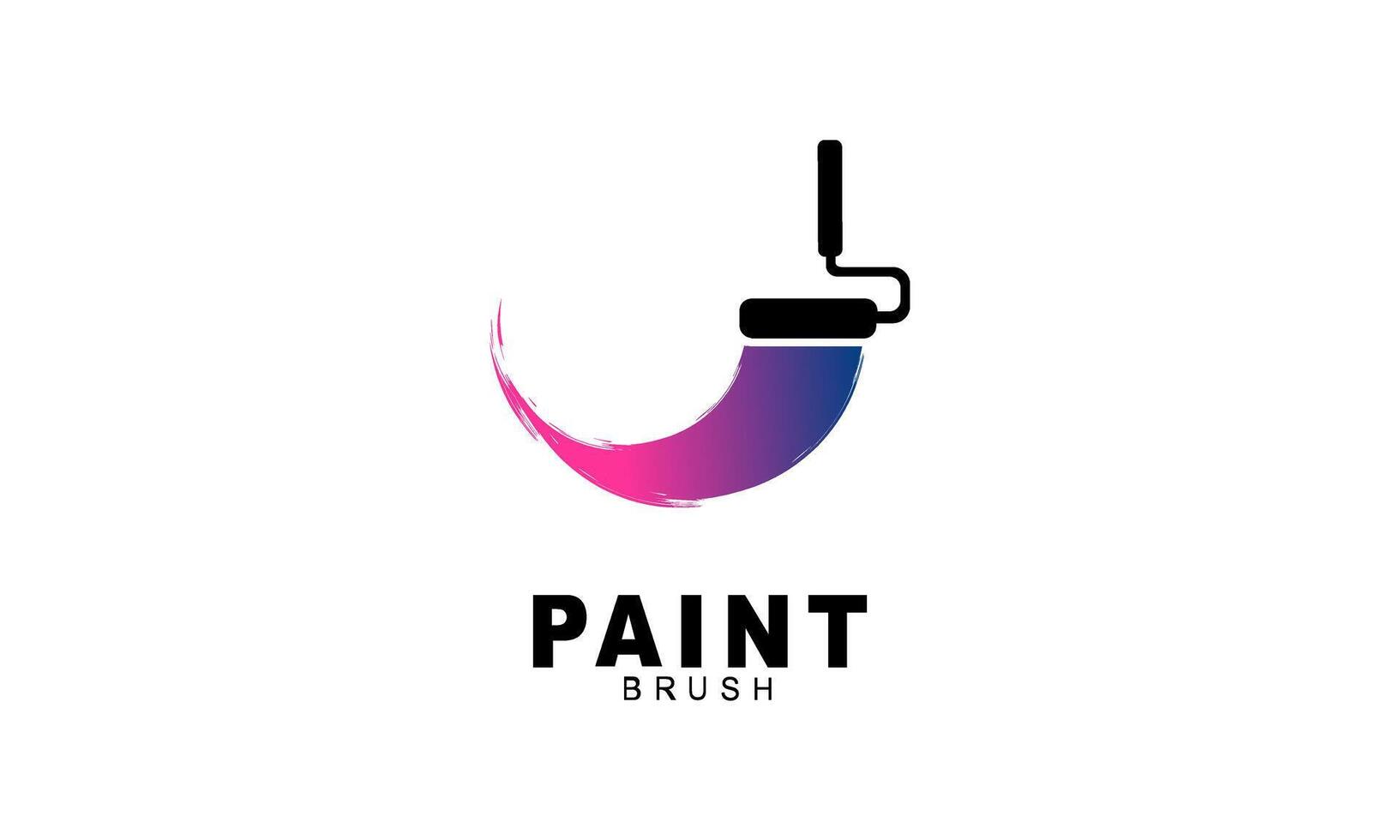 Brush and paint with full color with minimalist design style logo vector