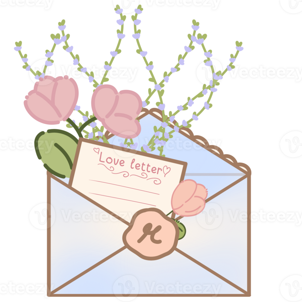 Different flower letter and card png