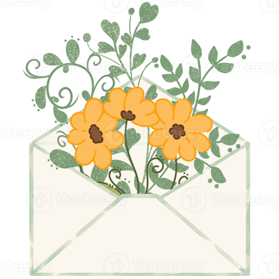 Different flower letter and card png