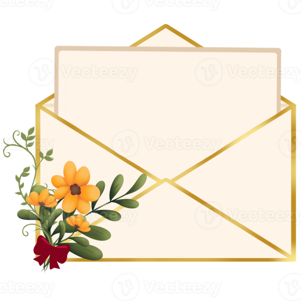Different flower letter and card png