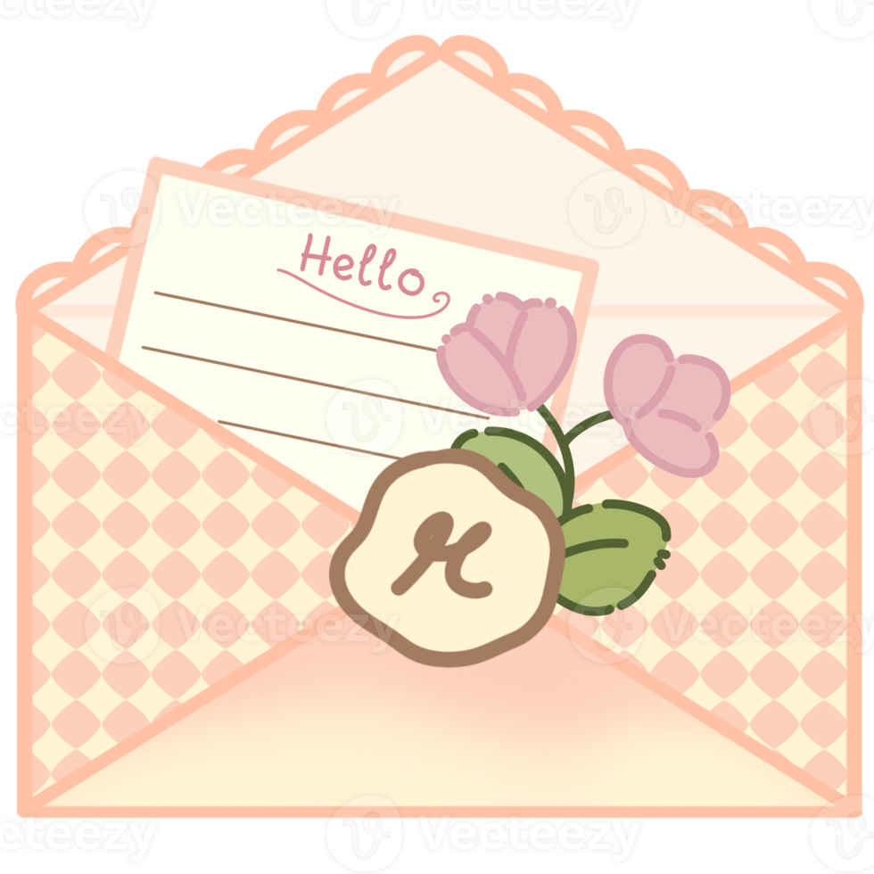 Different flower letter and card png