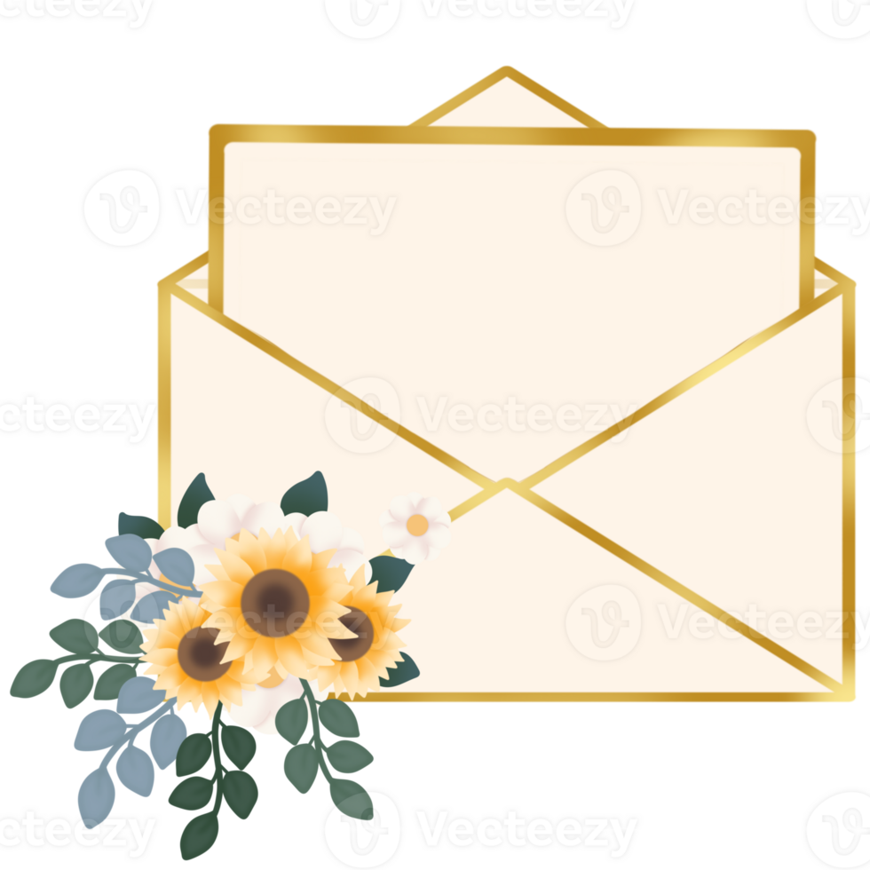 Different flower letter and card png
