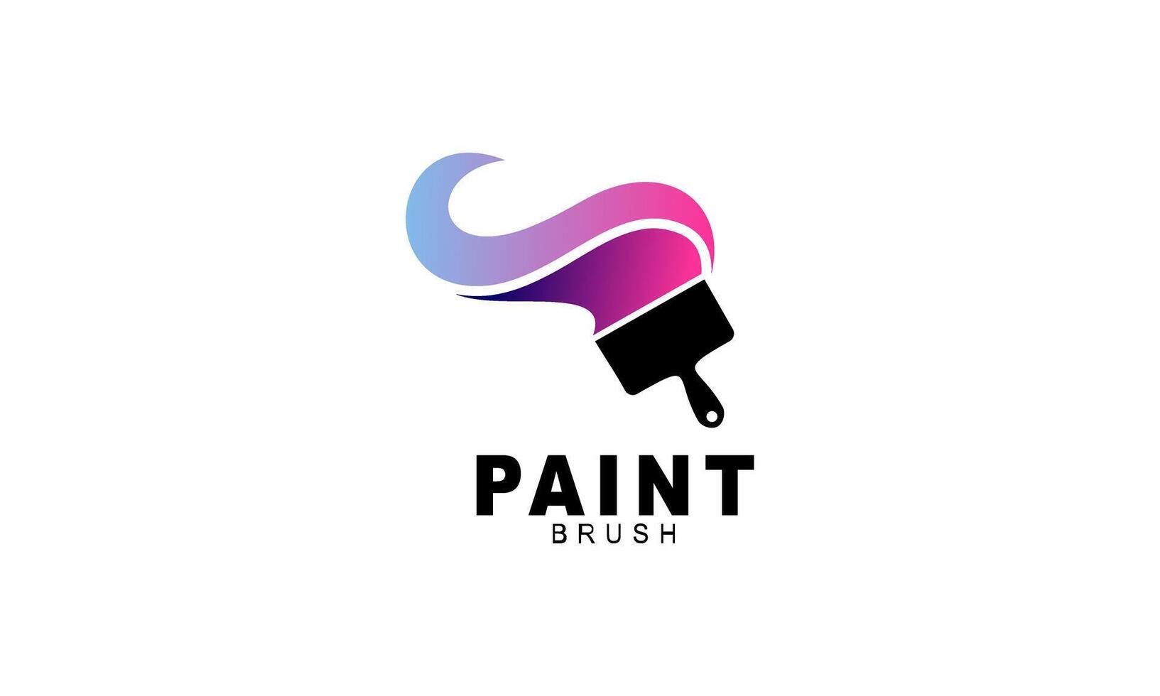 Brush and paint with full color with minimalist design style logo vector