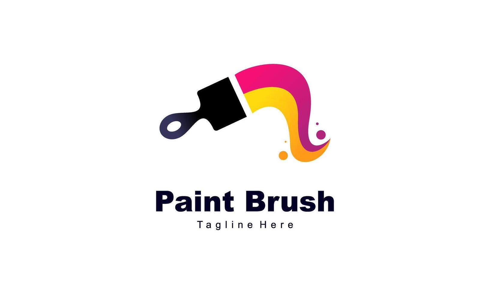 Brush and paint with full color with minimalist design style logo vector