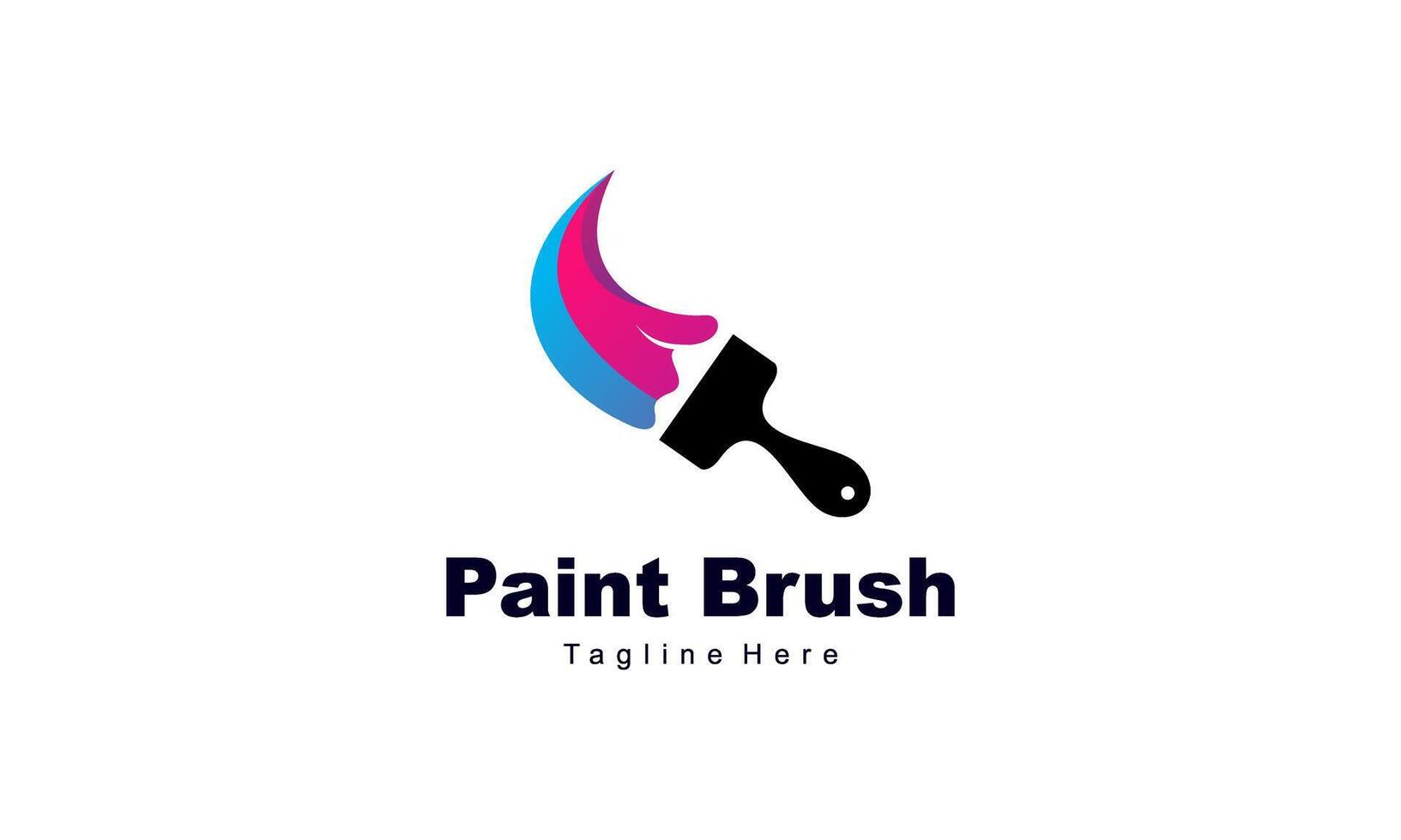 Brush and paint with full color with minimalist design style logo vector