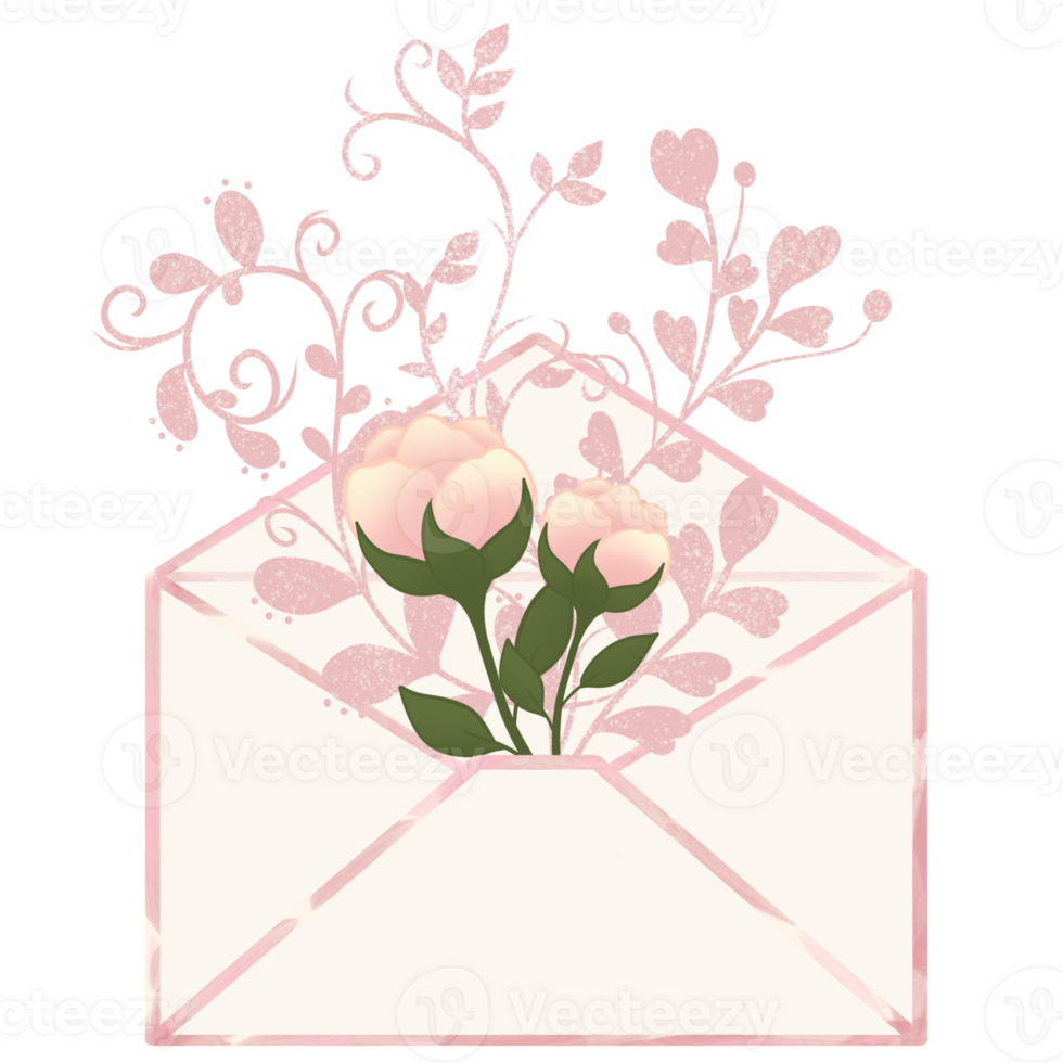 Different flower letter and card png