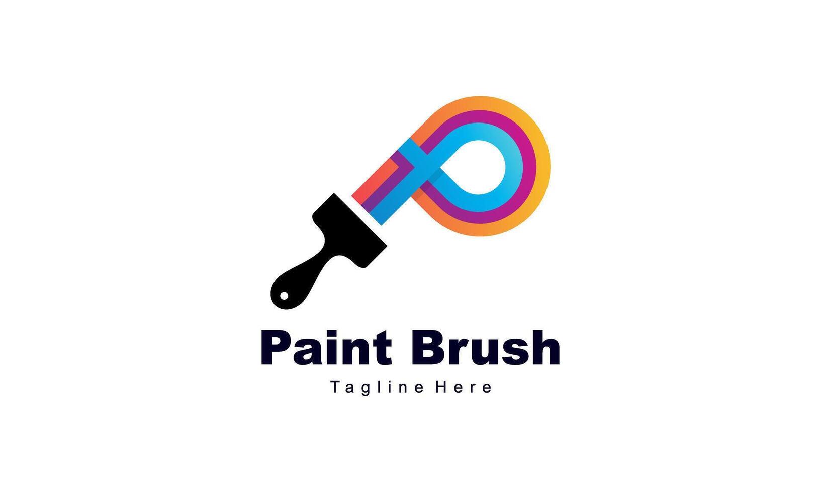 Brush and paint with full color with minimalist design style logo vector