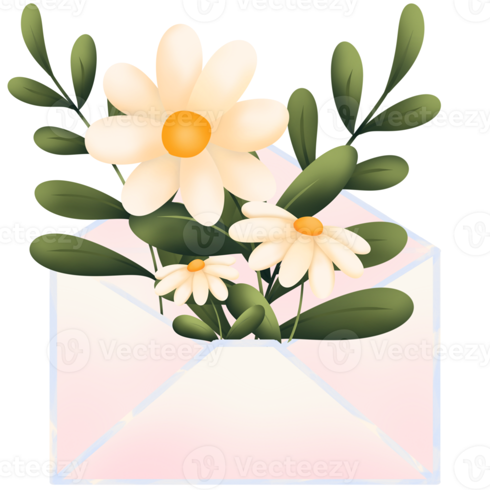 Different flower letter and card png