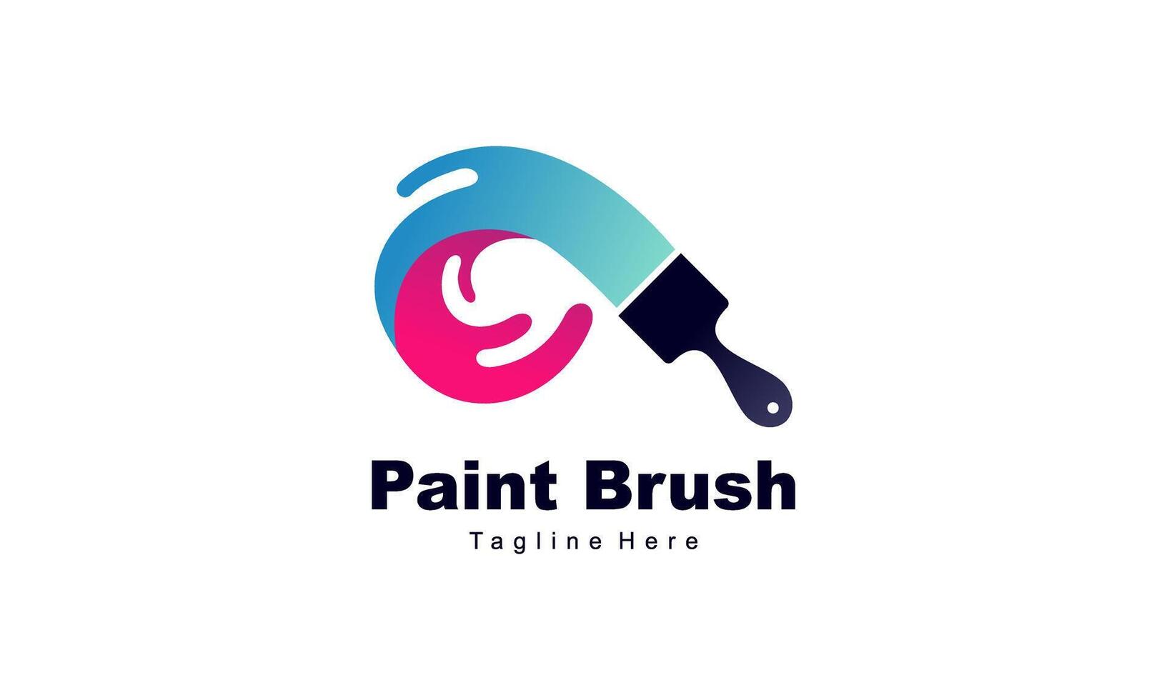 Brush and paint with full color with minimalist design style logo vector