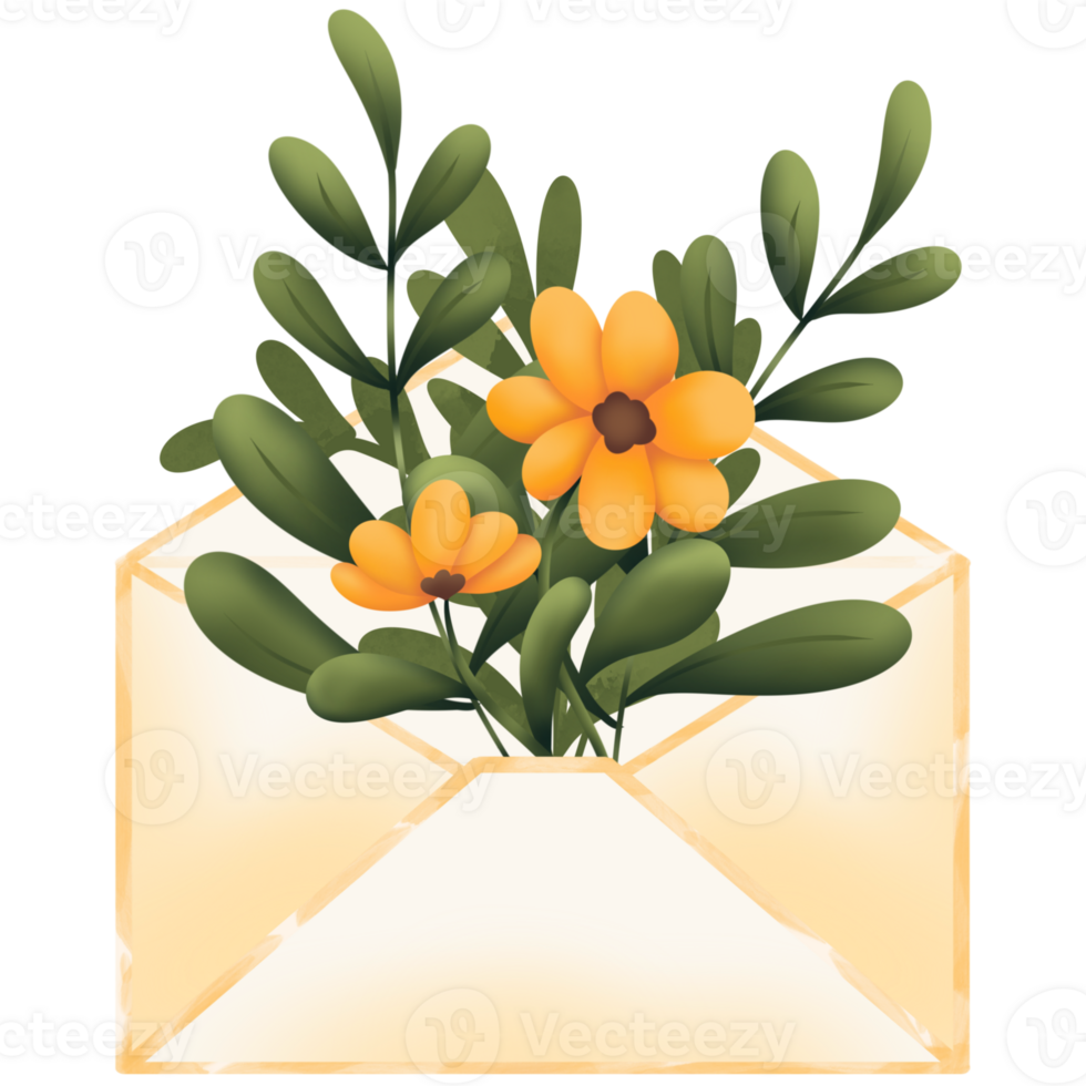 Different flower letter and card png