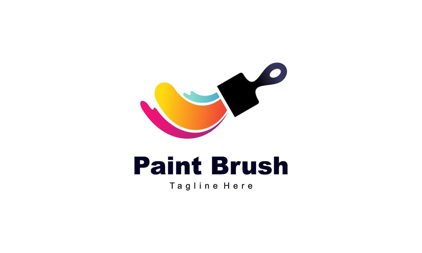 Brush and paint with full color with minimalist design style logo vector