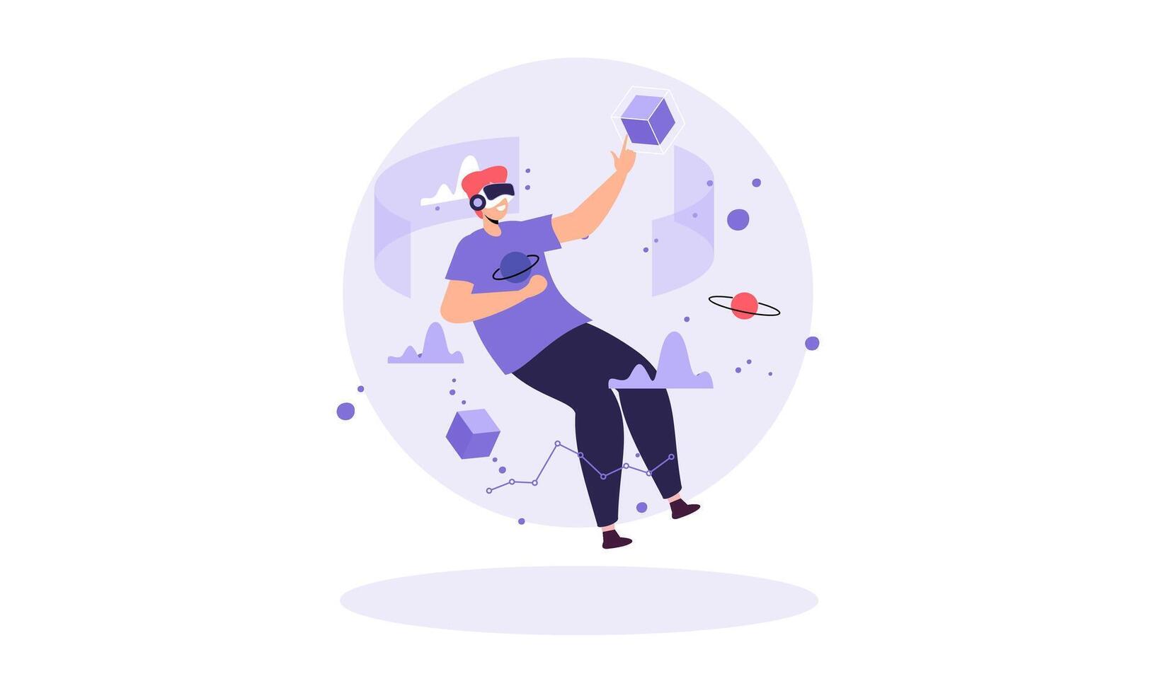 Virtual reality concept illustration vector