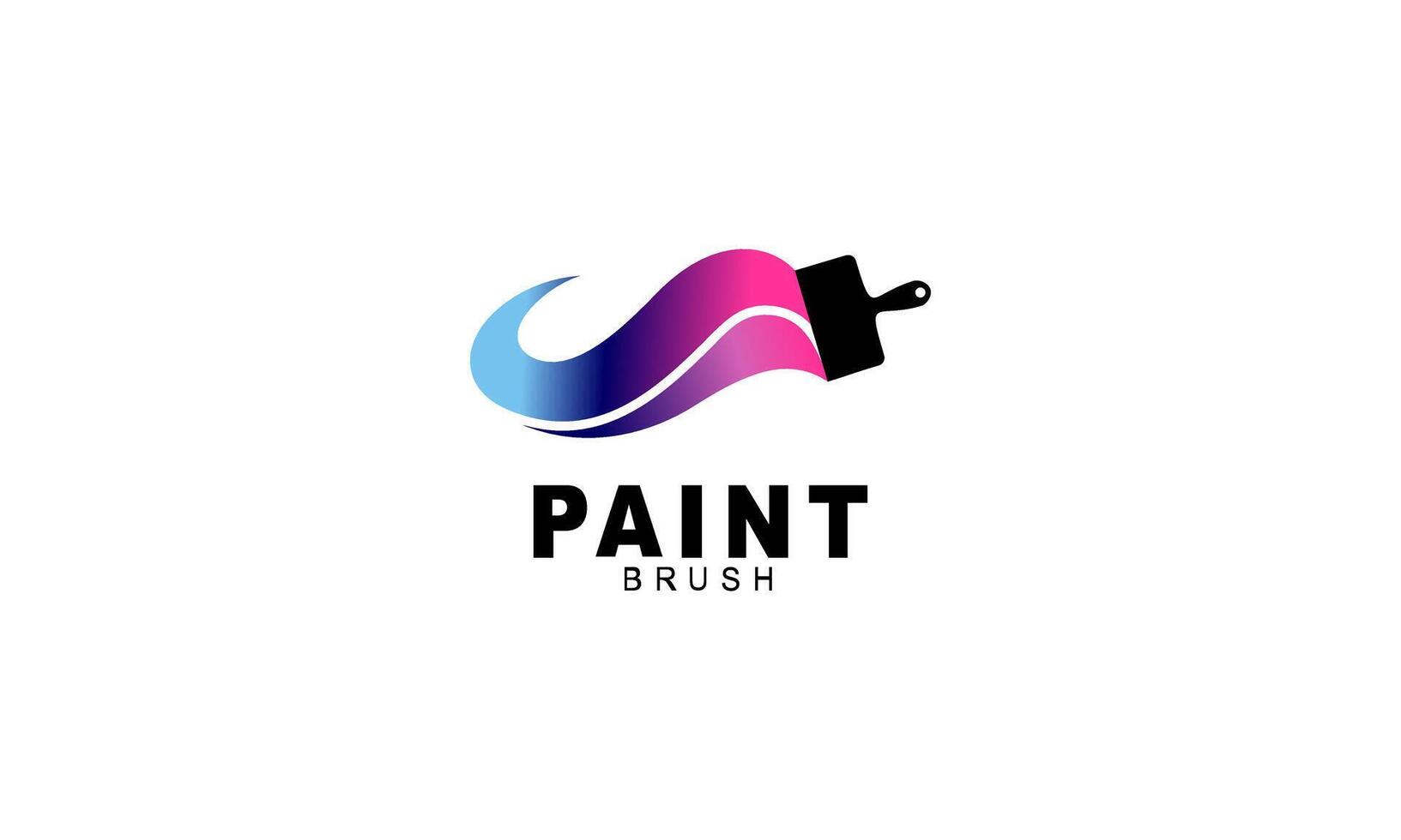 Brush and paint with full color with minimalist design style logo vector