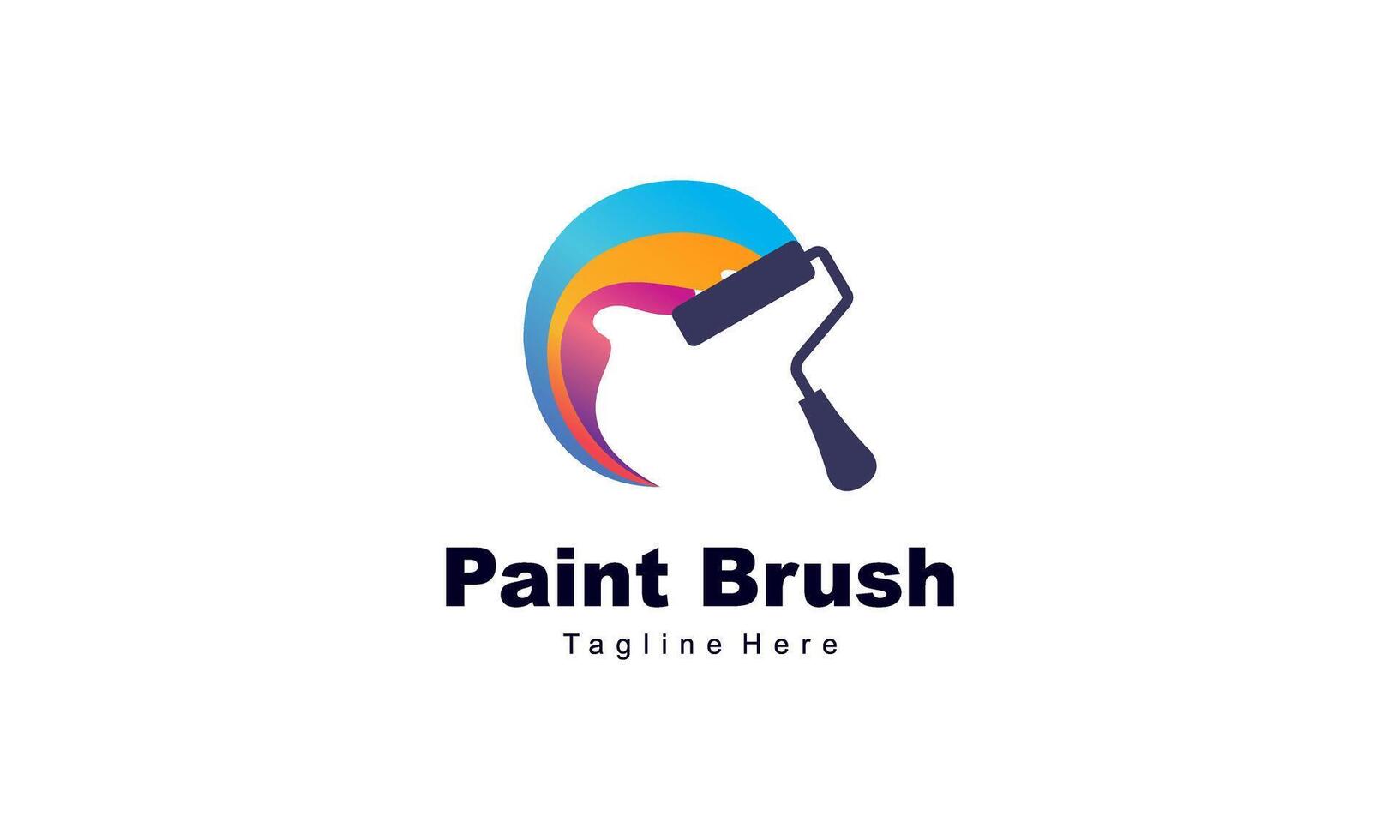 cepillo y pintar con lleno color con minimalista diseño estilo logo vector