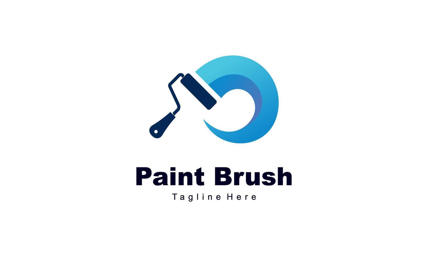 Brush and paint with full color with minimalist design style logo vector