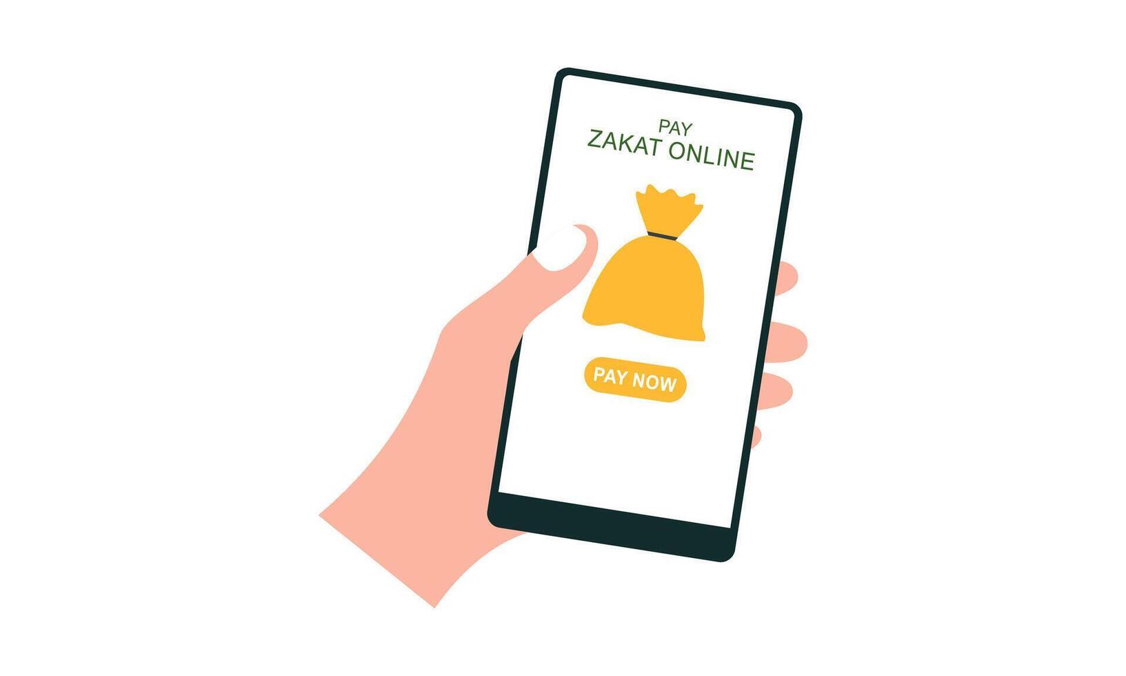 Pay Zakat or online Zakat application for Islamic Ramadan concept vector