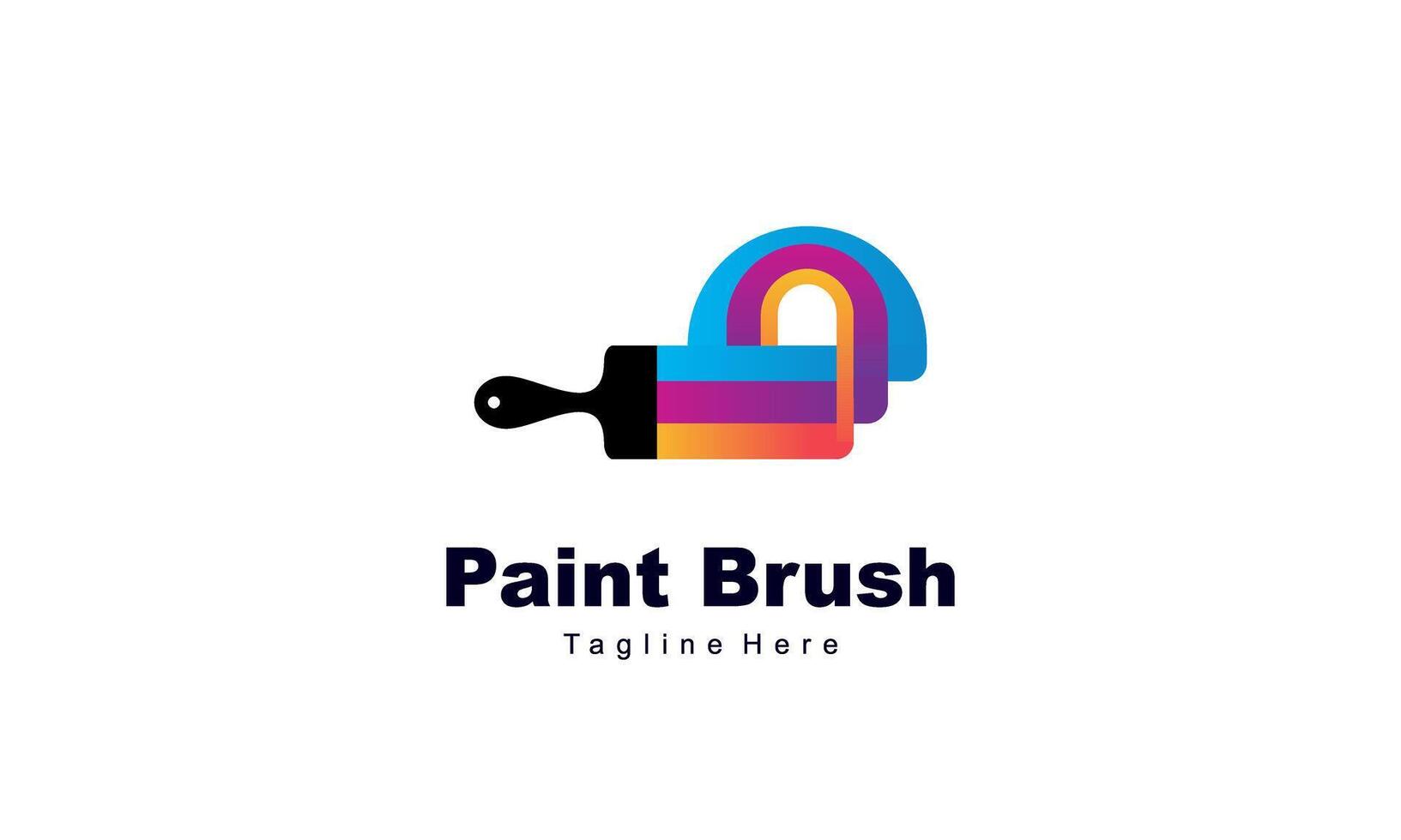 Brush and paint with full color with minimalist design style logo vector