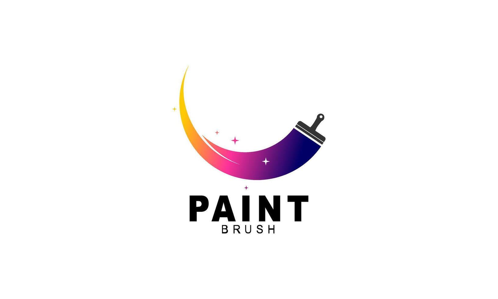Brush and paint with full color with minimalist design style logo vector
