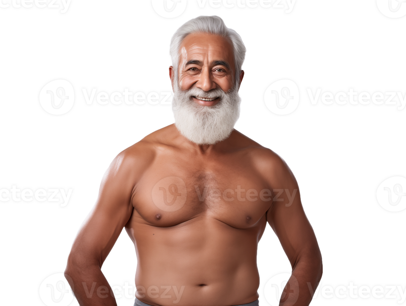 Muscular senior citizen oldman indian man png