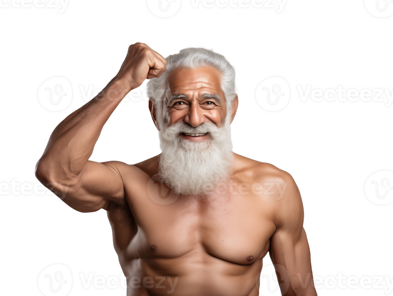 Muscular senior citizen oldman indian man png