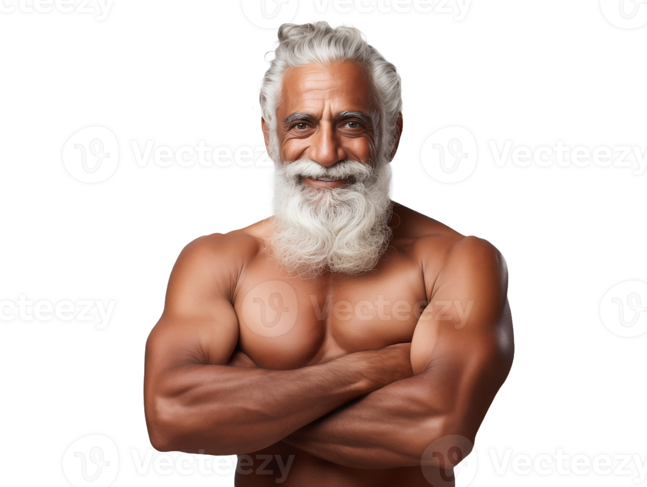 Muscular senior citizen oldman indian man png