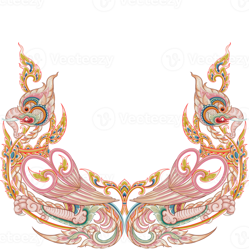 tailandese modello di himmapan animali con il corpo di un' uccello e il testa di un elefante per decorazione png