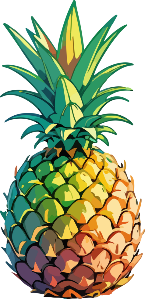 ananas fruit tekenfilm stijl png