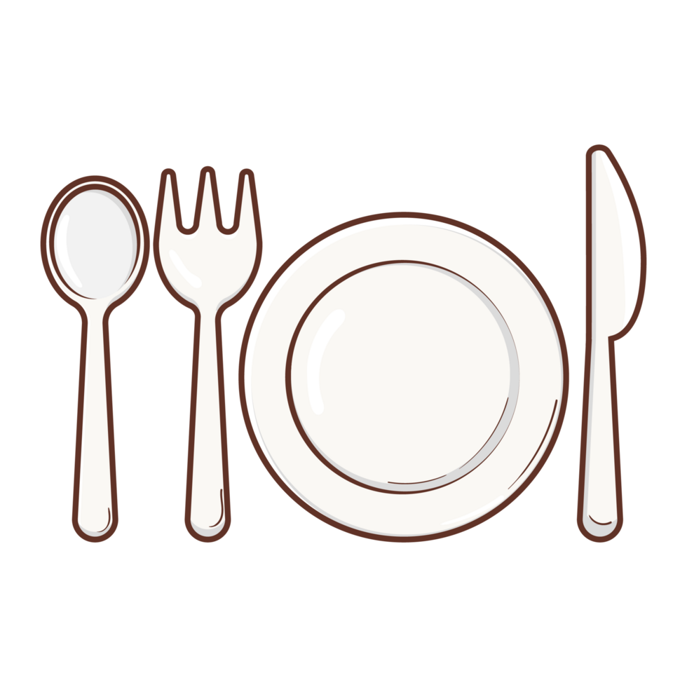plate and cutlery clipart png