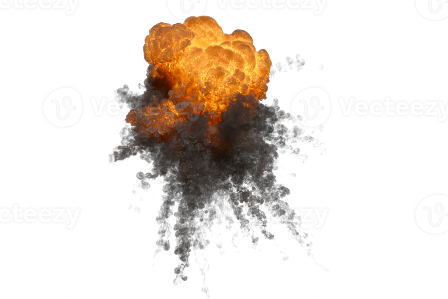 Aerial explosion on transparent background png