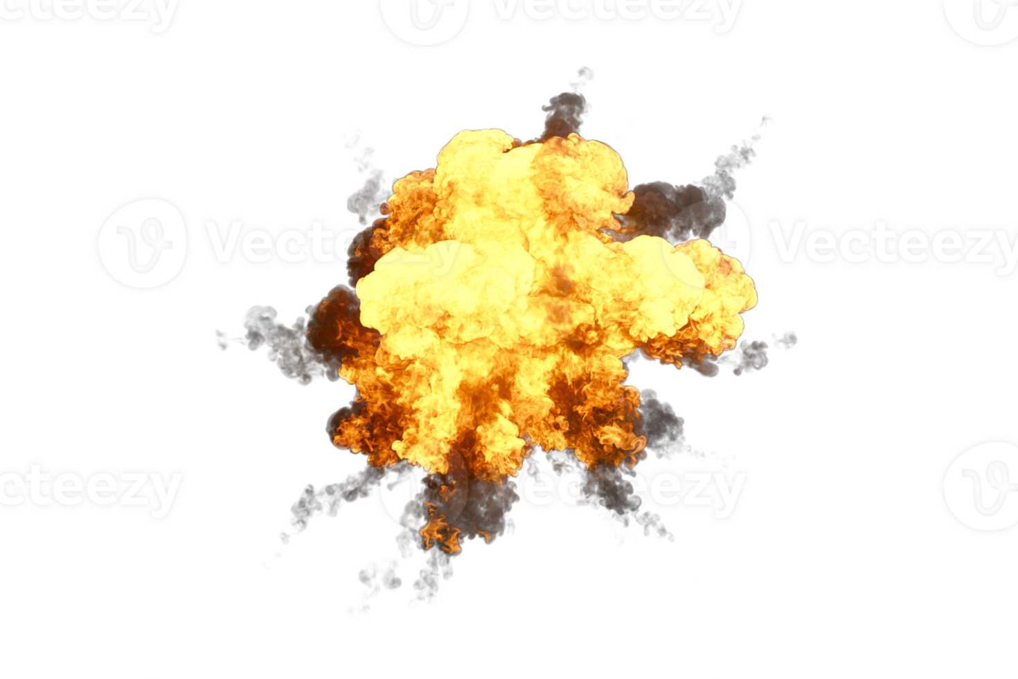 Aerial explosion on transparent background png