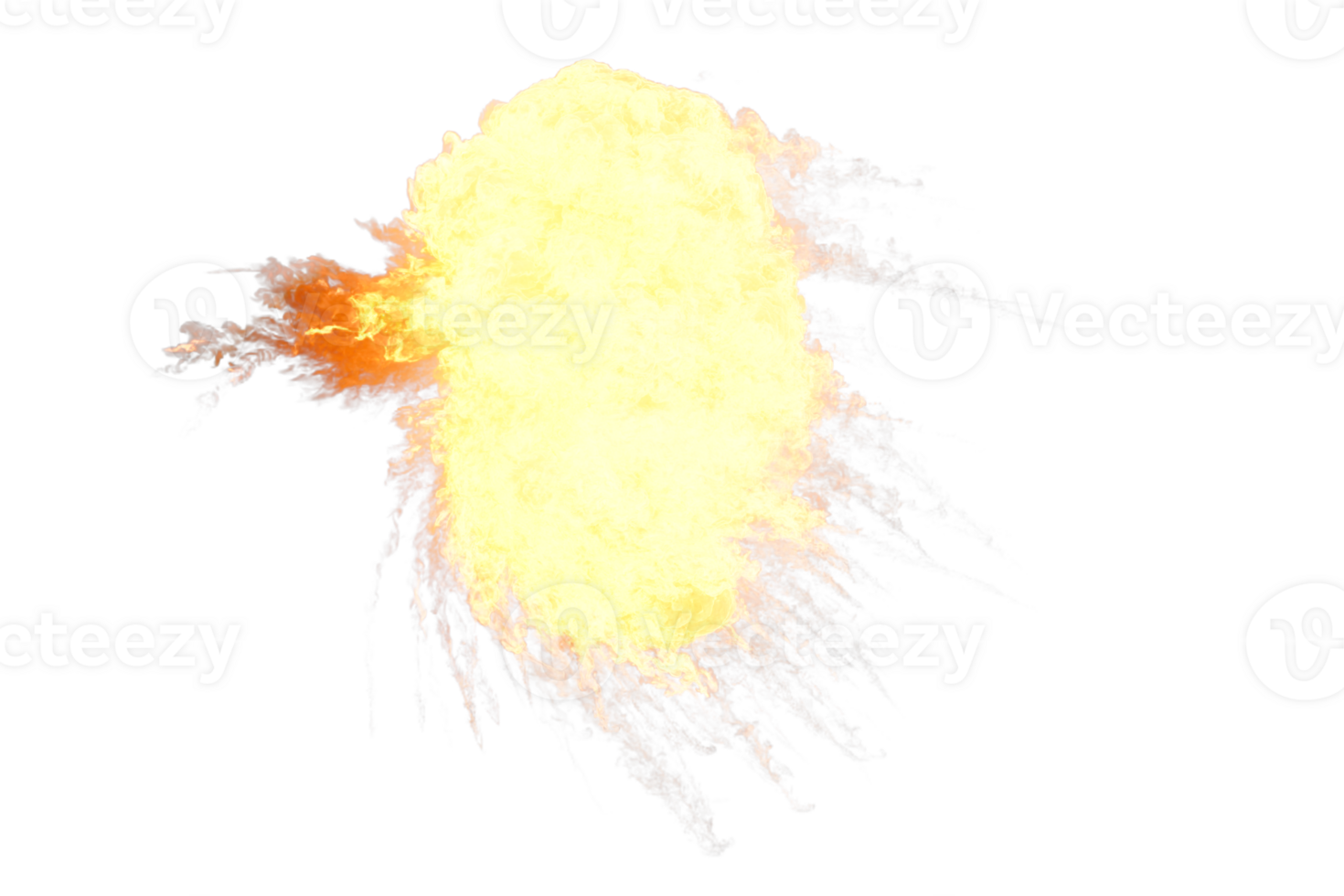 Aerial explosion on transparent background png