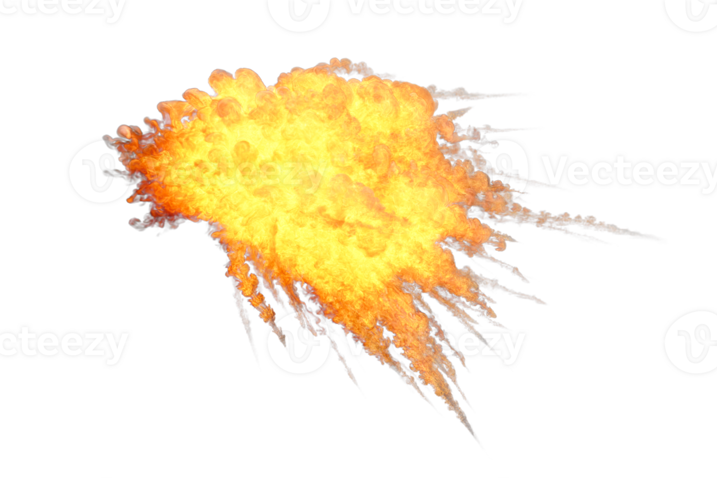 Aerial explosion on transparent background png