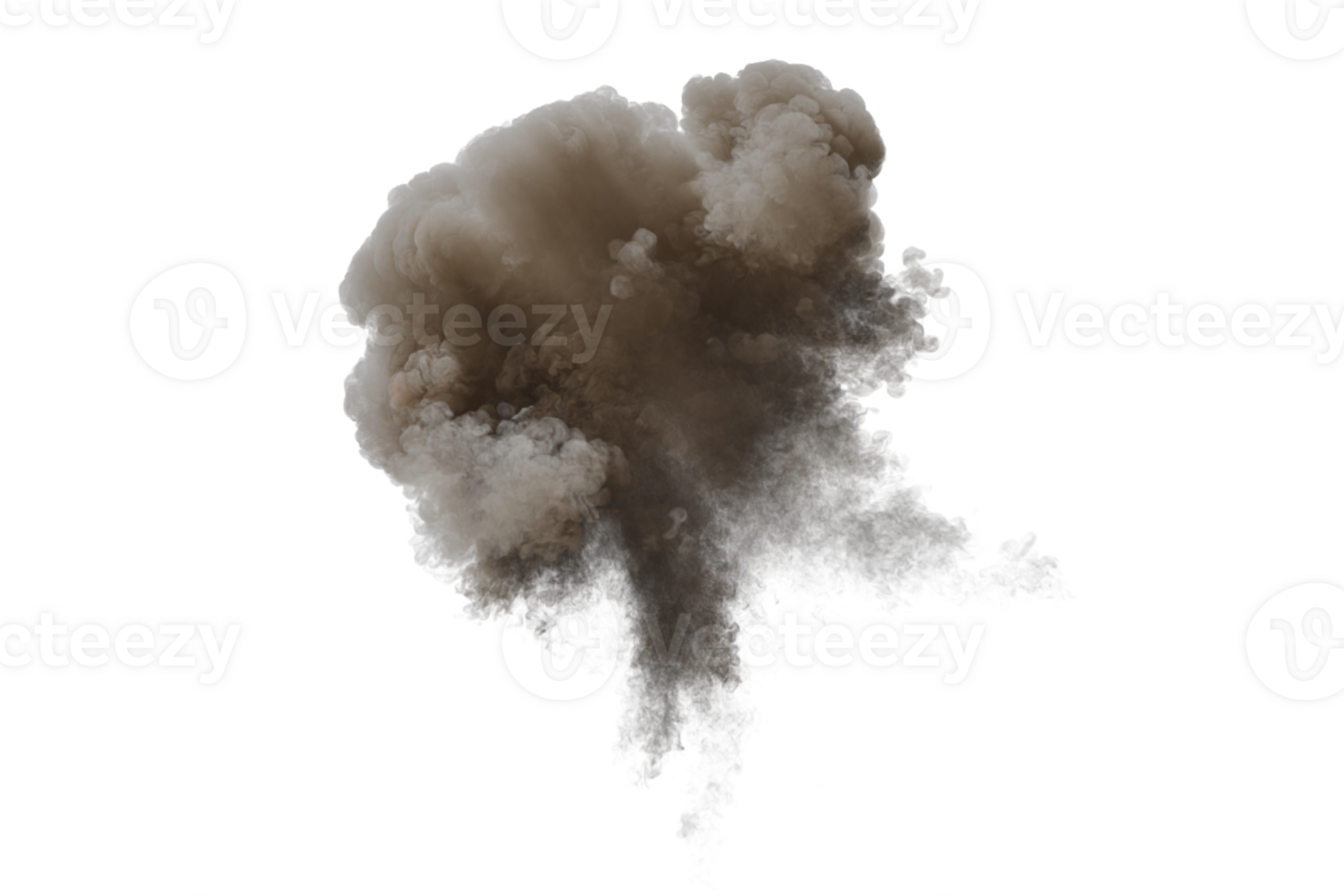 Aerial explosion on transparent background png