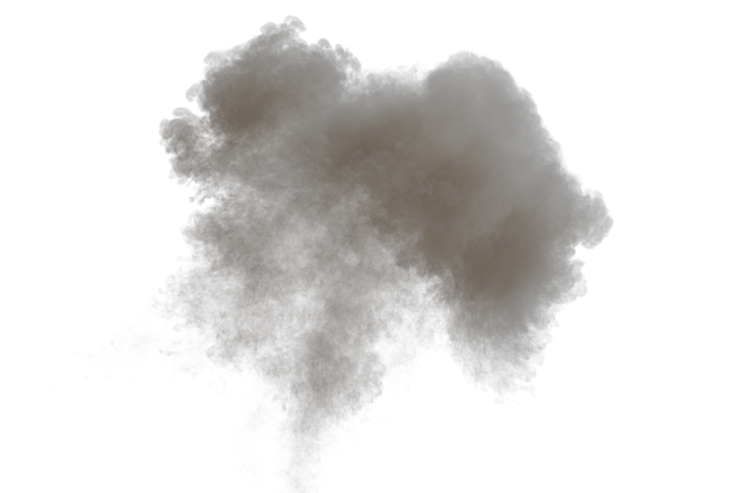 Aerial explosion on transparent background png