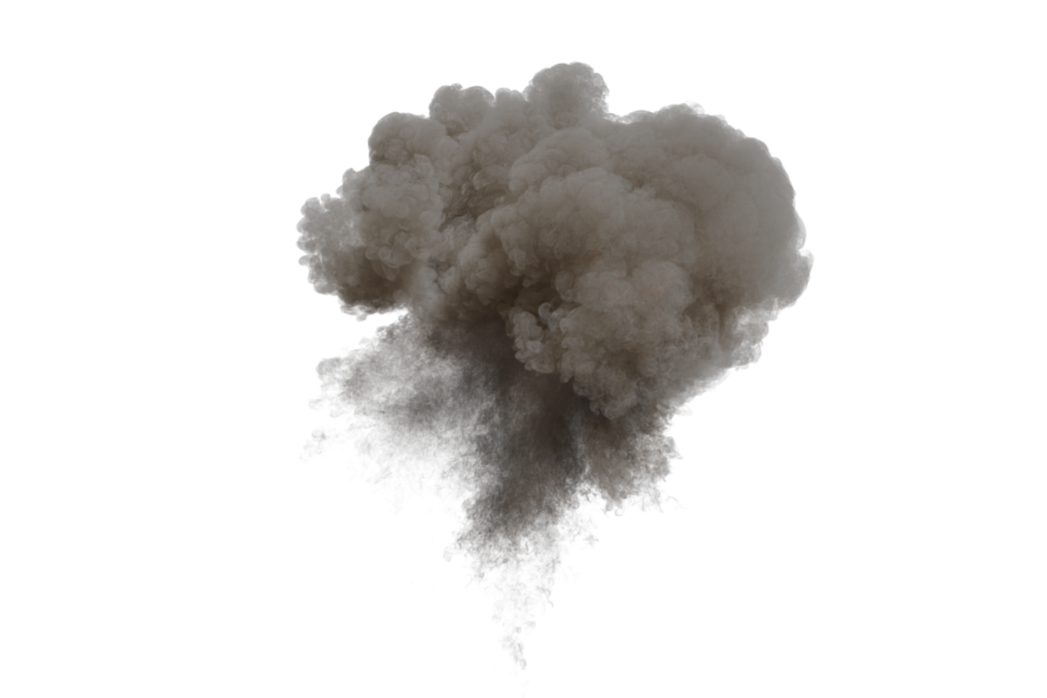 Aerial explosion on transparent background png