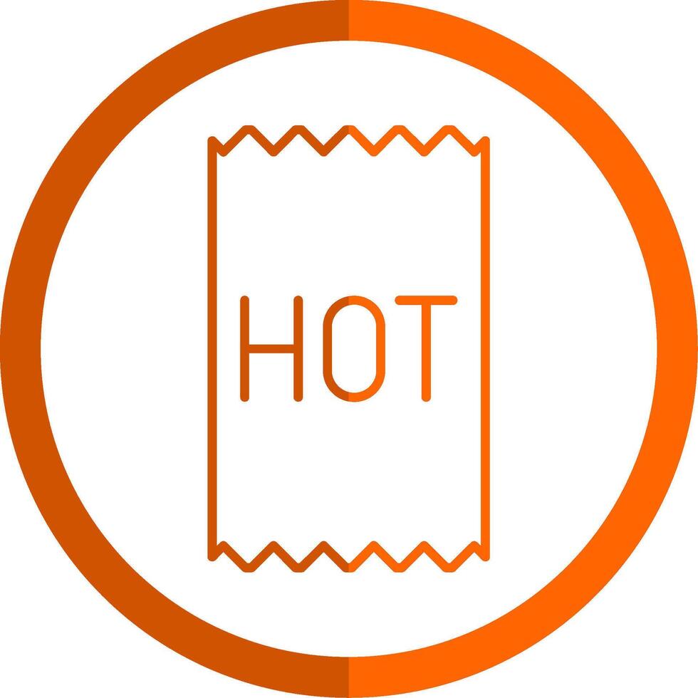 Hot Line Orange Circle Icon vector